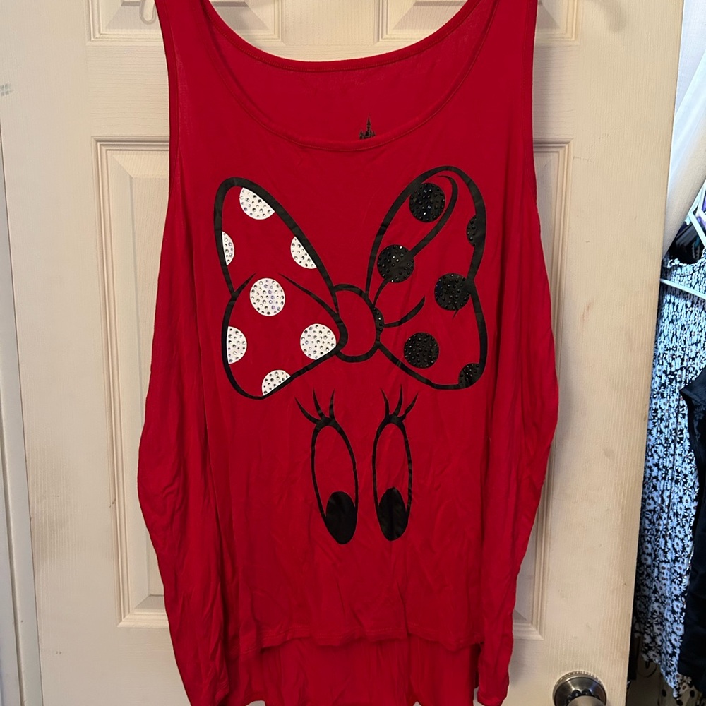 Red Minnie Mouse Tank Top